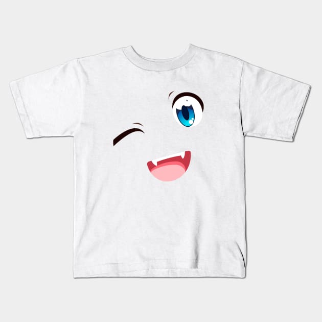 Anime wink Kids T-Shirt by Qwerty